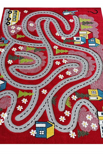 Tappeto per bambini Color Kids 02 rosso
