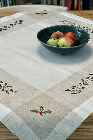 Tovaglia Rametti con cornice di vischio