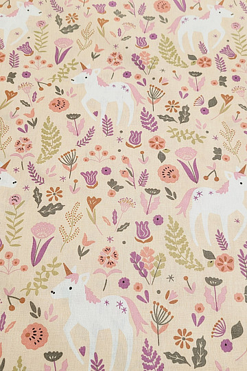 Tessuto di cotone UNICORN rosa