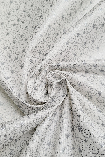 Tessuto di cotone MINI STARS argento