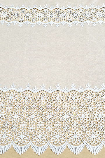 Tenda di lusso ricamata finita GERSTER 11509 fiori bianchi
