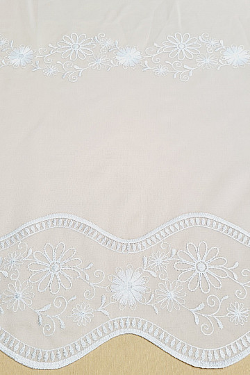 Tenda ricamata V 325 FIORE bianco