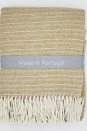COPERTA BEIGE CON FRANGE