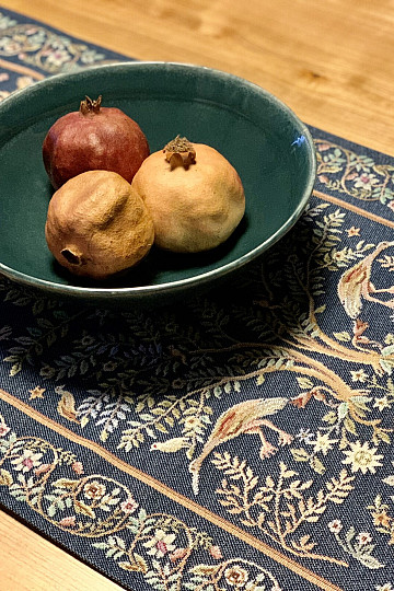 Tovaglia e sciarpa arazzo WILLIAM MORRIS blu