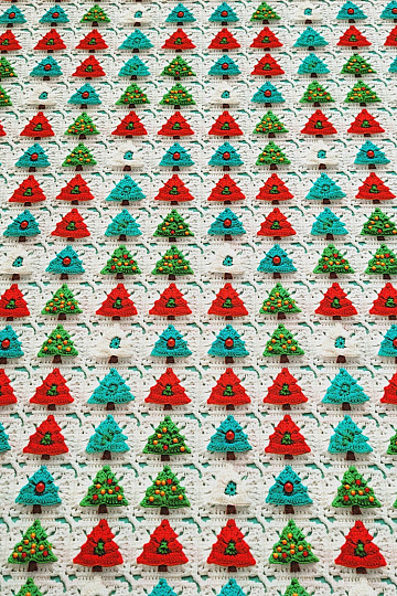 Tessuto di cotone ALBERI ALL&#39;UNCINETTO