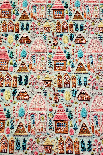 Tessuto di cotone COTTAGE DI PAN DI ZENZERO