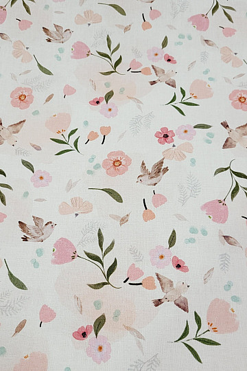 Tessuto di cotone SPRING BIRD
