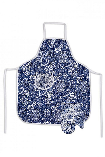 Grembiule con pettorina BLU BIANCO