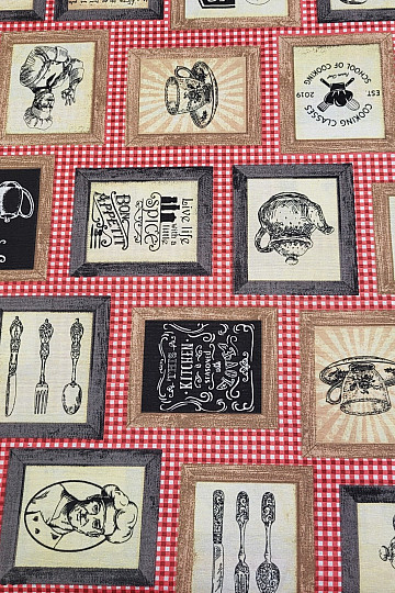Tessuto decorativo CUCINA ROSSO