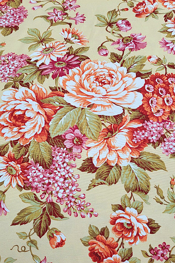 Tessuto decorativo DOMINA GIALLO GRANDE FIORE