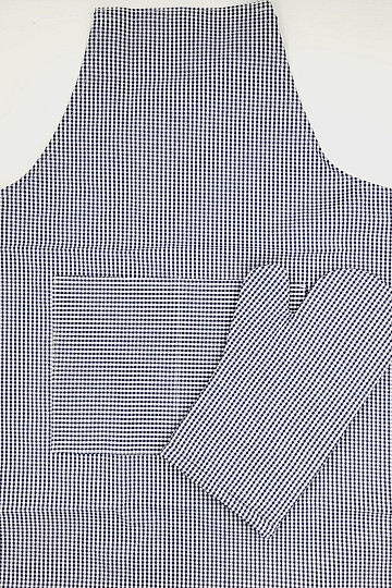 GREMBIULE CON GUANTI a quadri blu