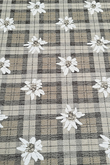 Tessuto decorativo di lusso FIORI E DIAMANTI, sv. marrone