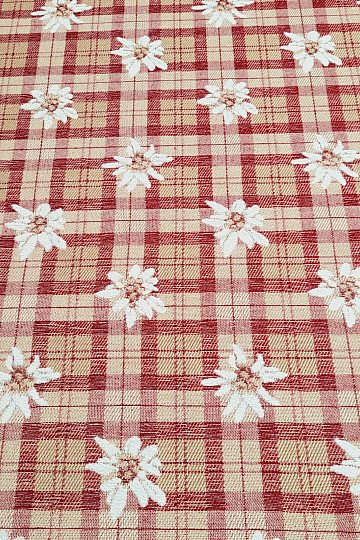 Tessuto decorativo lussuoso FIORI E DIAMANTI rosso