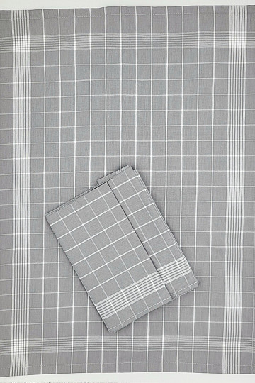Asciugamani in cotone a quadri grigio chiaro