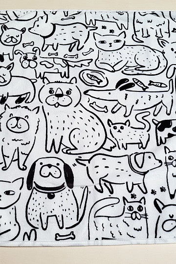 Coperta per bambini ANIMALS bianco e nero