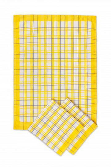 Asciugamani Quadro Tradizionale GIALLO 3 pz
