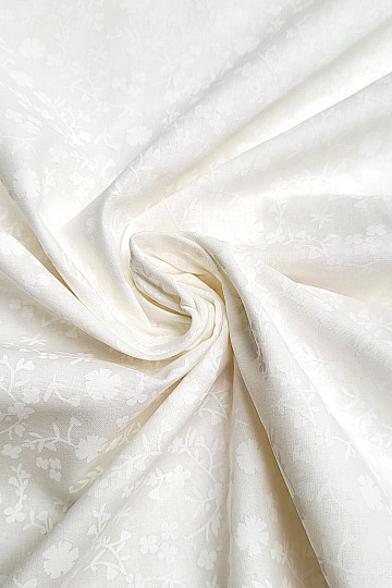 Tessuto decorativo in cotone MARGELIE fiore CREMA