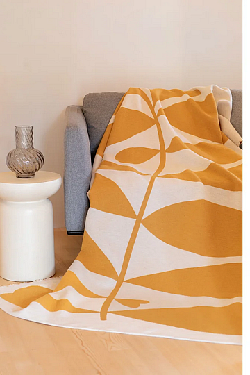 Coperta DF LUCA FOGLIE GRANDI GIALLE