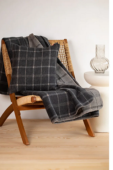 Coperta DF SAVONA A QUADRI GRIGIO SCURO