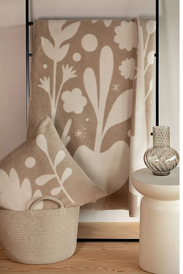 Coperta DF SAVONA FOLKLORE FIORI ECRU