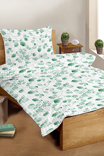Biancheria da letto in microcrepe - EUCALIPTO