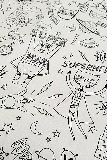 Tessuto dipinto SUPEREROI