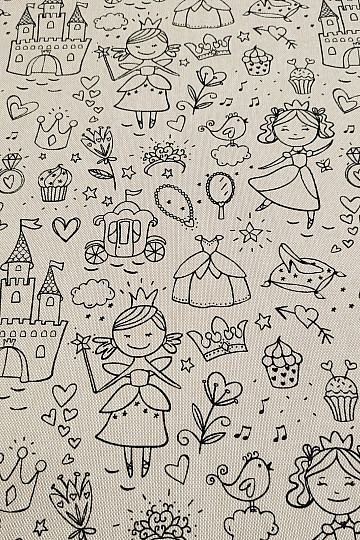 Tessuto dipinto PRINCESS su uno sfondo semplice