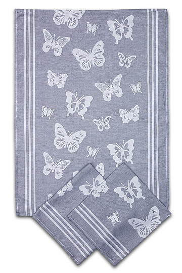 Asciugamani FARFALLE GRIGIO 3pz