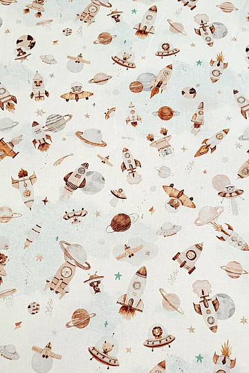 Tessuto di cotone SPACE FUZBUZ