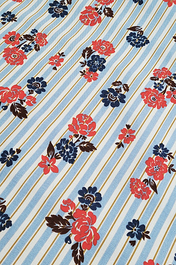 Tessuto di cotone RIMCHA A STRISCE BLU