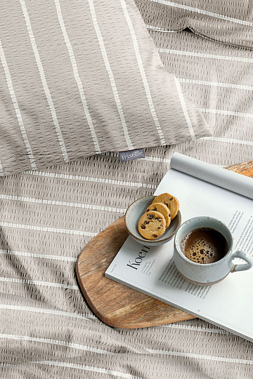 IRISETTE crêpe morbido di lusso EASY 8548-80 a righe beige