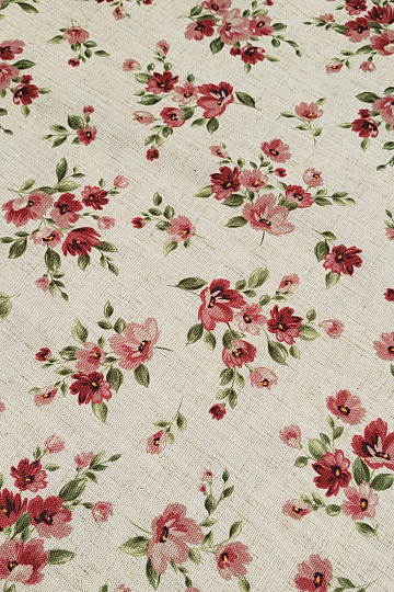 Tessuto decorativo FIORI LINO rosso