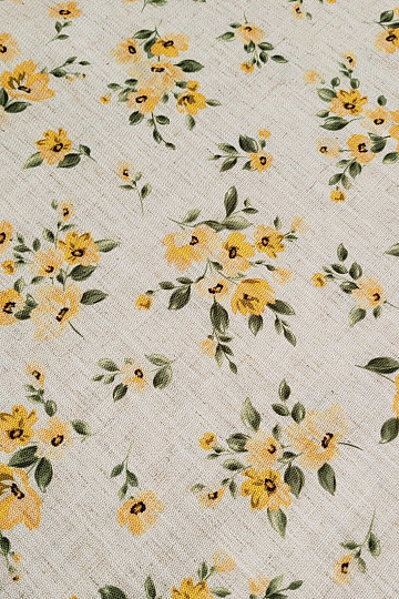 Tessuto decorativo FIORI LINO giallo