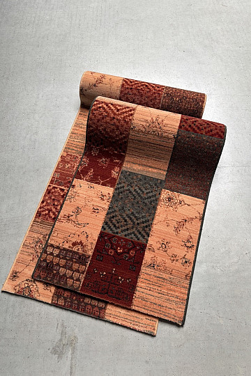 Lussuoso tappeto da corsa in lana ROYAL PATCHWORK verde