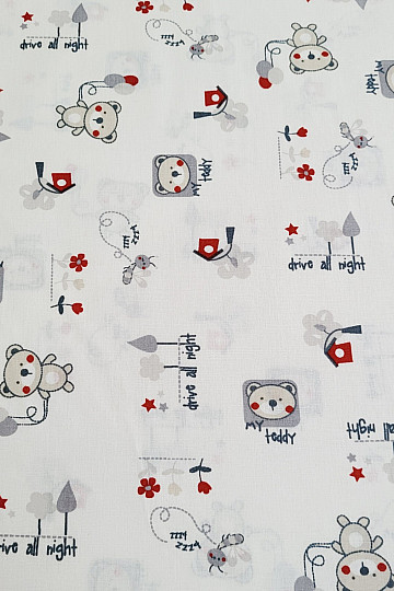 Tessuto per bambini ORSETTO rosso