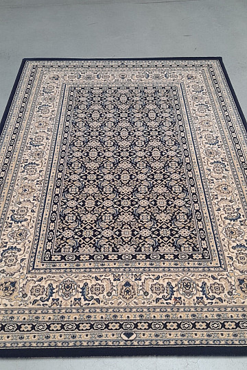 Tappeto classico in lana ORIENT blu motivo all-over