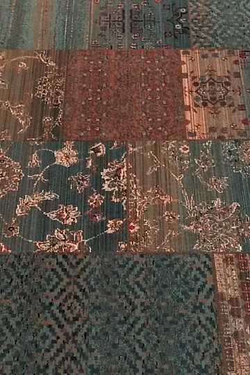 Tappeti di lana di lusso ROYAL PATCHWORK verde