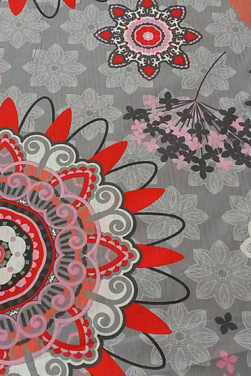 Tessuto decorativo MANDALA grande grigio