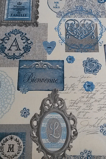 Tessuto decorativo NOSTALGIA blu