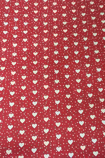 Tessuto di cotone MINI CUORE rosso