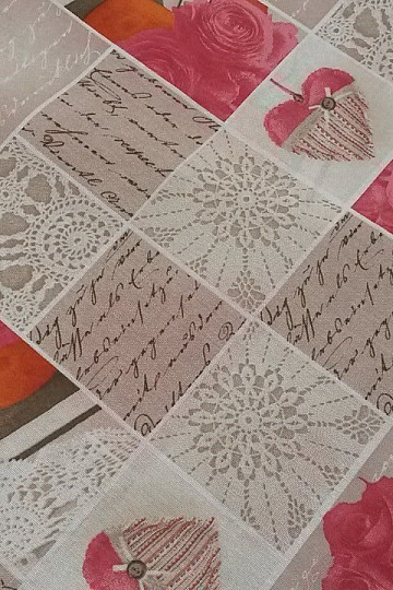 Tessuto decorativo Rose pizzo rosa