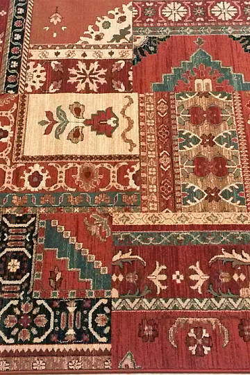 Tappeti di lana di lusso ROYAL PATCHWORK multi rosso