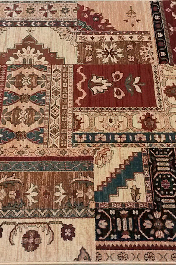 Lussuosi tappeti in lana ROYAL PATCHWORK multi crema