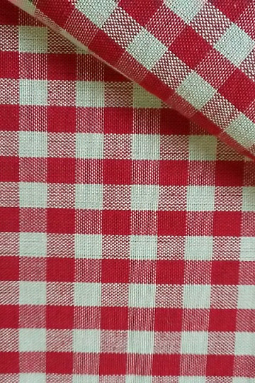 Tessuto a quadri MERIGNAC beige/rosso