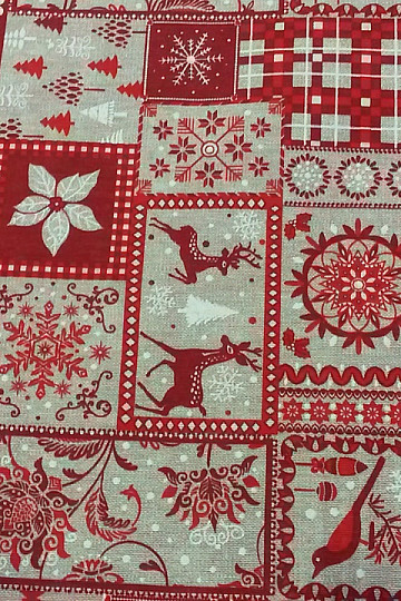 Tessuto decorativo natalizio TIROL rosso