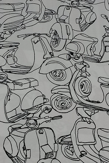 Tessuto decorativo MOTOS bianco/nero