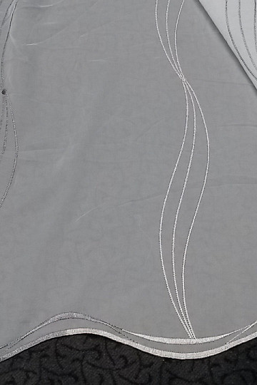 Tenda di lusso ricamata bianco - grigio/beige GERSTER 556/0810