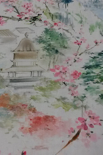 Tessuto decorativo MIDORI Paesaggio giapponese