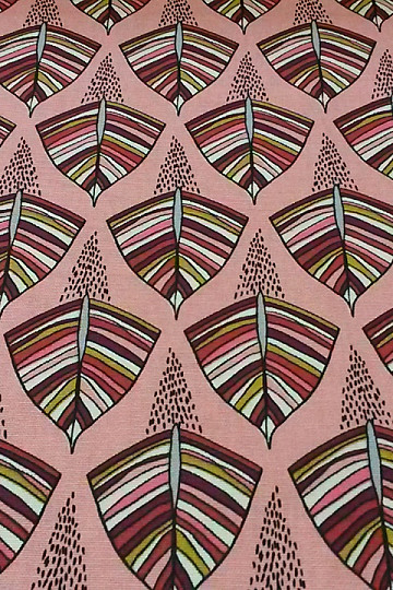Tessuto decorativo EKOZI foglie rosa