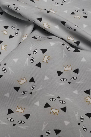 Maglia di cotone stampa MAOUCHA CAT grigio